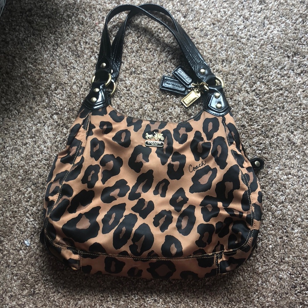 Coach Madison Ocelot Hobo Leopard Purse